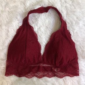 Abercrombie & Fitch New burgundy lace bralette